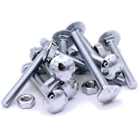 M6 (6 mm x 50 mm) - Pernos y tuercas cuadradas de acero (paquete de 10)